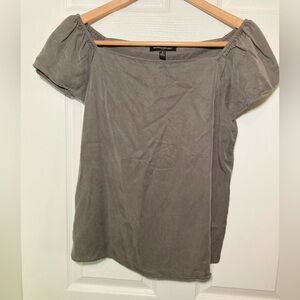 Banana Republic 🟣 Size Small Cap Sleeve Boxy Blouse in Gray